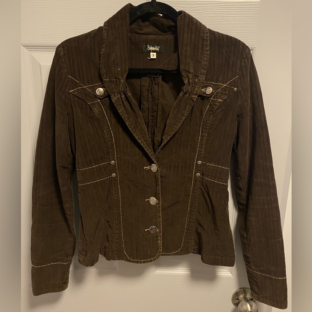 Brown Corduroy Button Up Jacket